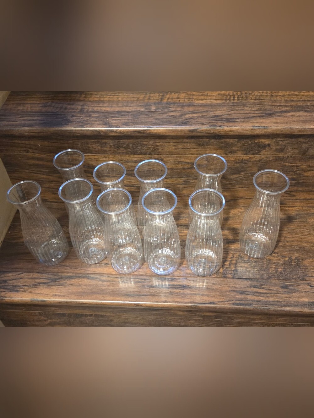 10Pcs Plastic Bud Vases Bulk Small Plastic Vases, Clear Container for Flowers He
